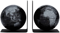 Serre-livres Troika avec globe magnétique 13cm noir 2 pièces