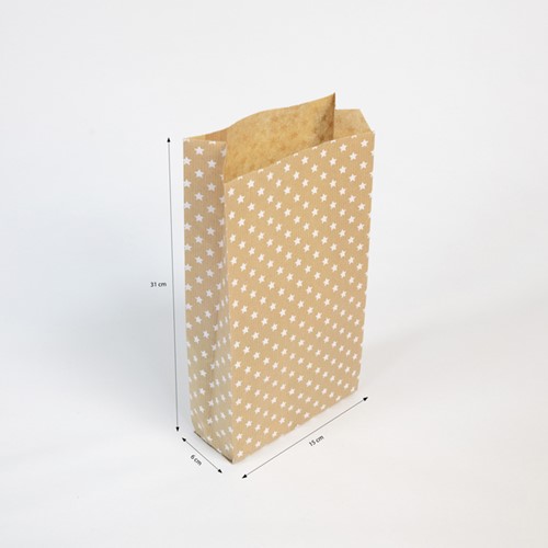 Sachet cadeau Clairefontaine 16x30x5cm kraft étoiles 50 pièces-2