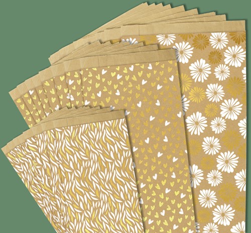 Sachet cadeau Clairefontaine 12x24x4,5cm kraft vagues 50 pièces-2