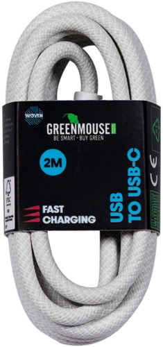 Câble de charge Green Mouse USB-A vers USB-C Data Wowen 2m-2