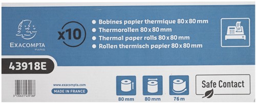 Bobine Exacompta 80mmx76m mandrin Ø12mm SafeContact thermique-2