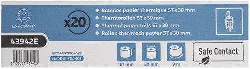 Bobine Exacompta 57mmx9m mandrin Ø12mm SafeContact thermique-3