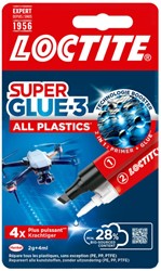 Colle instantanée Loctite All Plastic 2g + 4ml