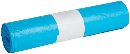 Sac poubelle Propsac HDPE T23 58x100cm 70L bleu rouleau de 25 pièces