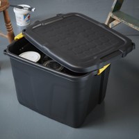 Caisse de rangement Bankers Box 42L avec prises robustes noir-2