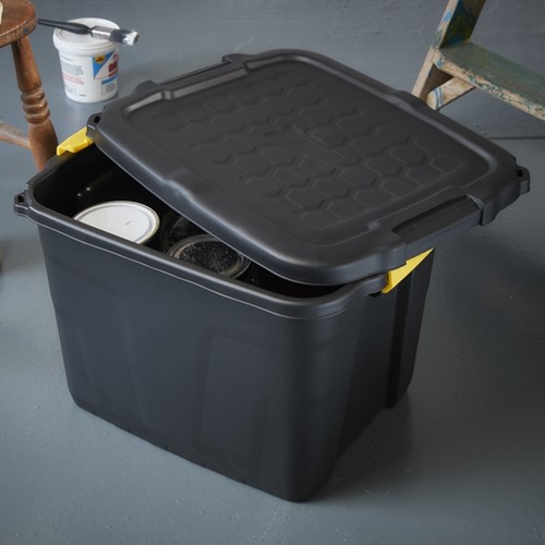 Caisse de rangement Bankers Box 42L avec prises robustes noir-2