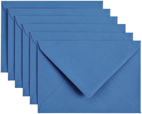 Enveloppe Papicolor C6 114x162mm bleu roi paquet 6 pièces