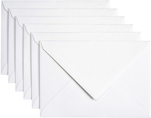 Enveloppe Papicolor C6 114x162mm blanc perle métallisé paquet 6 pièces