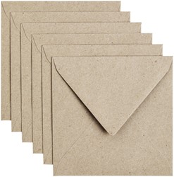 Envelop Papicolor 140x140mm kraft grijs pak à 6 stuks