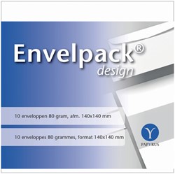 Enveloppe Papyrus Envelpack Design carré 894416140x140mm blanc 10 pièces