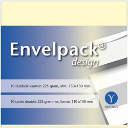 Carte double Papyrus Envelpack Design carré 130x130mm Ivoire 894460 10 pièces