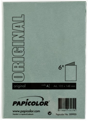 Carte de correspondance Papicolor double 105x148mm vert sapin 6 pièces-3