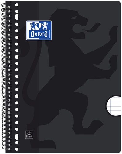Bloc de cours Oxford A4+ ligné 4 perf 180 pages 80g noir