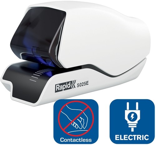 Nietmachine Rapid Supreme contactloos elektrisch 5025e 25 vel wit-1