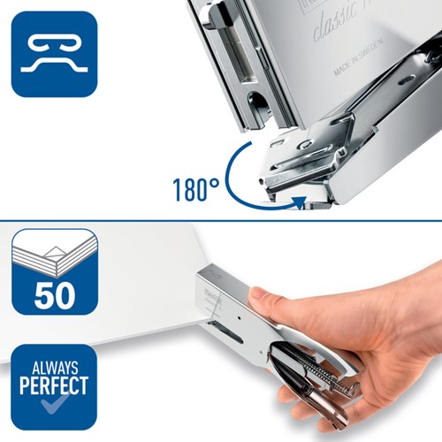 Pince agrafeuse Rapid 1DX 24/6 50 feuilles chrome-3