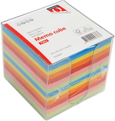 Cube mémos Quantore 90x90mm transparent assorti