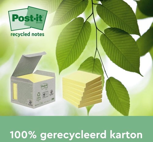 Bloc-mémos Post-it 653 38x51mm recyclé jaune 24 pièces-1