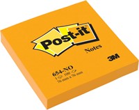 Bloc-mémos Post-it 654 76x76mm néon orange 100 feuilles-2
