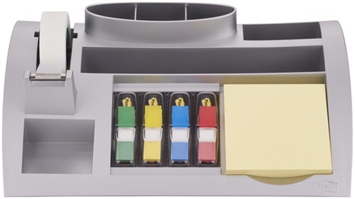 Organiseur de bureau Post-it C50 gris argenté avec contenu