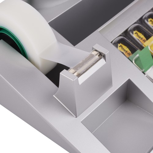 Organiseur de bureau Post-it C50 gris argenté avec contenu-2