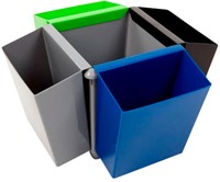 Corbeille à papier synthétique carrée conique 21L gris-2