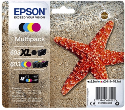 Cartouche d'encre Epson 603 T03A9 noir XL + 3 couleurs