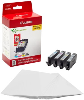 Inktcartridge Canon CLI-581 4 kleuren + papier-2