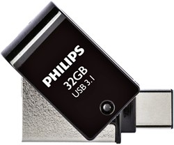 Clé USB 3.1 Philips 2-en-1 USB-A 32Go noir