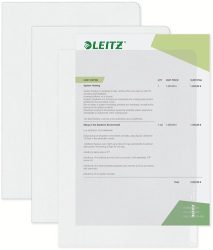 Pochette modèle L Leitz Premium A4 PP 0,13mm transparent 100 pièces-5