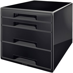 Module tiroirs Leitz WOW Cube A4 maxi 4 tiroirs noir