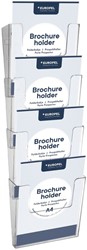 Porte-brochures mural Europel 4x A4 portrait à coupler transparent 4 pièces