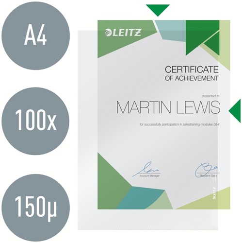 Pochette modèle L Leitz Premium Copysafe A4 PVC 0,15mm transparent 100 pièces-5