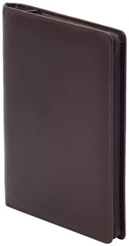 Conférencier Van Der Spek 358 A5 cuir buffle avec zip marron-2