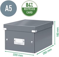 Opbergdoos Leitz Click & Store WOW klein gerecycled karton 220x160x282mm wit-3