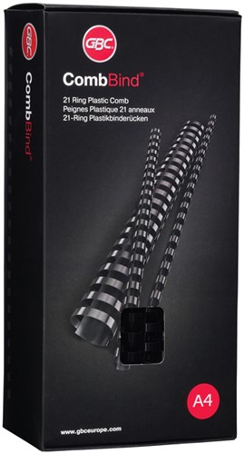 Reliure GBC 12mm 21 anneaux A4 blanc 100 pièces