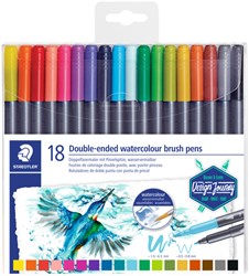 Feutre pinceau Staedtler 3001 Marsgraphic Duo 0.5-6mm blister 18 couleurs