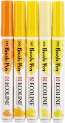 Feutre pinceau Talens Ecoline jaune assorti 5 pièces