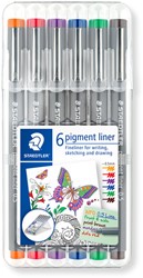 Fineliner Staedtler 308 Pigment 0,5mm assorti set 6 pièces