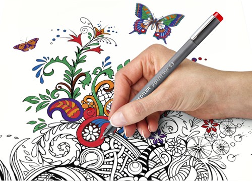 Fineliner Staedtler 308 Pigment 0,5mm assorti set 6 pièces-2