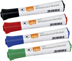 Marqueur tableau blanc Nobo Glide ogive 3mm assorti 4 pièces