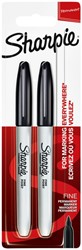 Feutre Sharpie ogive Fin noir blister 2 pièces