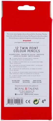 Crayon de couleur Bruynzeel Kids Twin Point set 12 couleurs-3