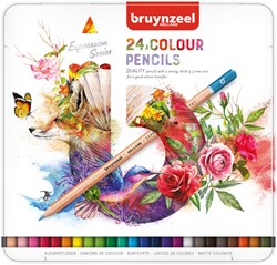 Crayon de couleur Bruynzeel Expression boîte métal 24 couleurs