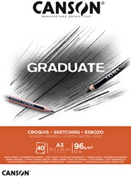 Bloc à croquis Canson Graduate Sketch A3 40 feuilles 96g blanc