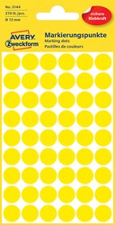 Etiquette Avery 3144 ronde 12mm jaune 270 étiquettes