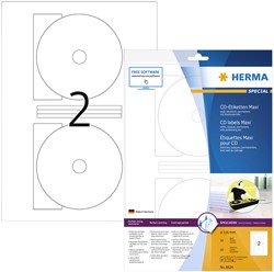 Etiquette HERMA 8624 CD 116mm blanc opaque 20 pièces
