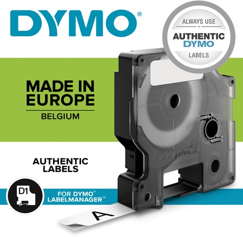 Ruban étiquettes Dymo LabelManager D1 polyester 12mm noir sur blanc 10 pièces-2