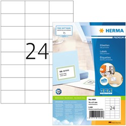 Etiquette HERMA Premium 4464 70x37mm blanc 2400 pièces
