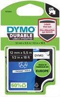 Ruban étiquettes Dymo LabelManager D1 polyester 12mmx5,5m durable noir sur blanc
