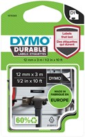 Ruban étiquettes Dymo LabelManager D1 polyester 12mmx5,5m blanc sur noir